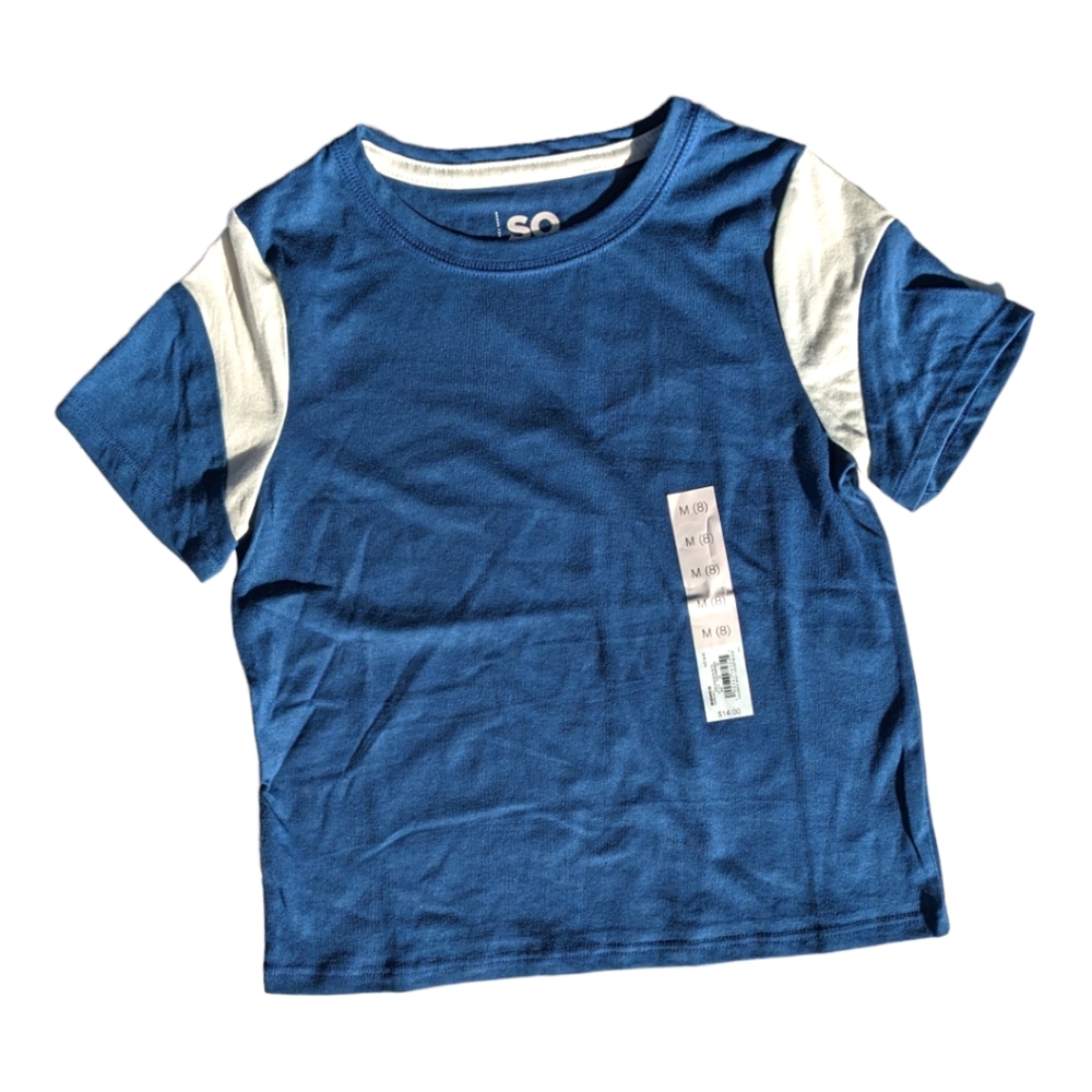 Sonoma Boys size 8 Blue/White Short Sleeve Tshirt